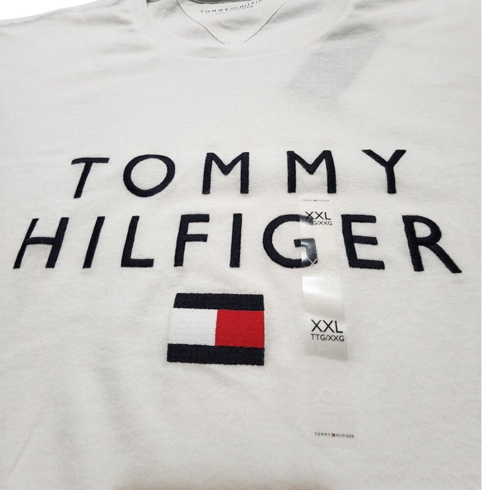 Tommy Hilfiger Men's Short-Sleeve Crewneck Embroidery T-Shirt‎ 2XL White - Picture 6 of 10